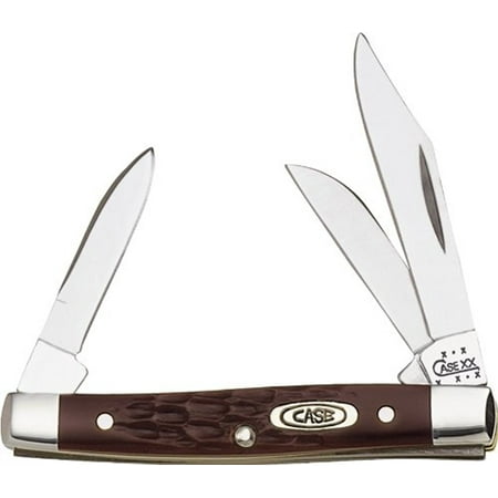 - CASE STOCKMAN SMALL FOLDER SS CLIP/PEN/SHEEPFOOT BLADE BROWN SYN HNDL