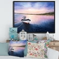 thumbnail image 2 of Designart 'VIbrant Sunset Over Fishing Boat By The Shore' Lake House Framed Canvas Wall Art Print, 2 of 5