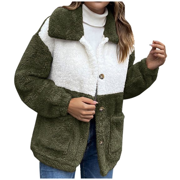 Lilgiuy Women Jacket Solid Jacket Button Pocket Turndown Neck Slim Fit Warm Medium And Long Jacket 2022 Fall Winter