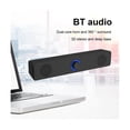 thumbnail image 2 of Barra de sonido con alimentación USB y altavoz Bluetooth 5.0, subwoofer estéreo de graves envolventes 4D, barra de sonido para computadora portátil, color negro, 2 of 5