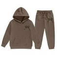 thumbnail image 4 of Toddler Girls Boys Sweatsuit 2 Piece Track Suit Sweat Suits for Girls Cute Bow Sweatshirt and Jogger Sweatpants Set,Coffee 12-13 Years, 4 of 4