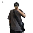thumbnail image 1 of Camiseta de mujer de manga corta, cuello redondo, color sólido, camiseta informal, gris oscuro, L Noticed AP001185-30B, 1 of 7