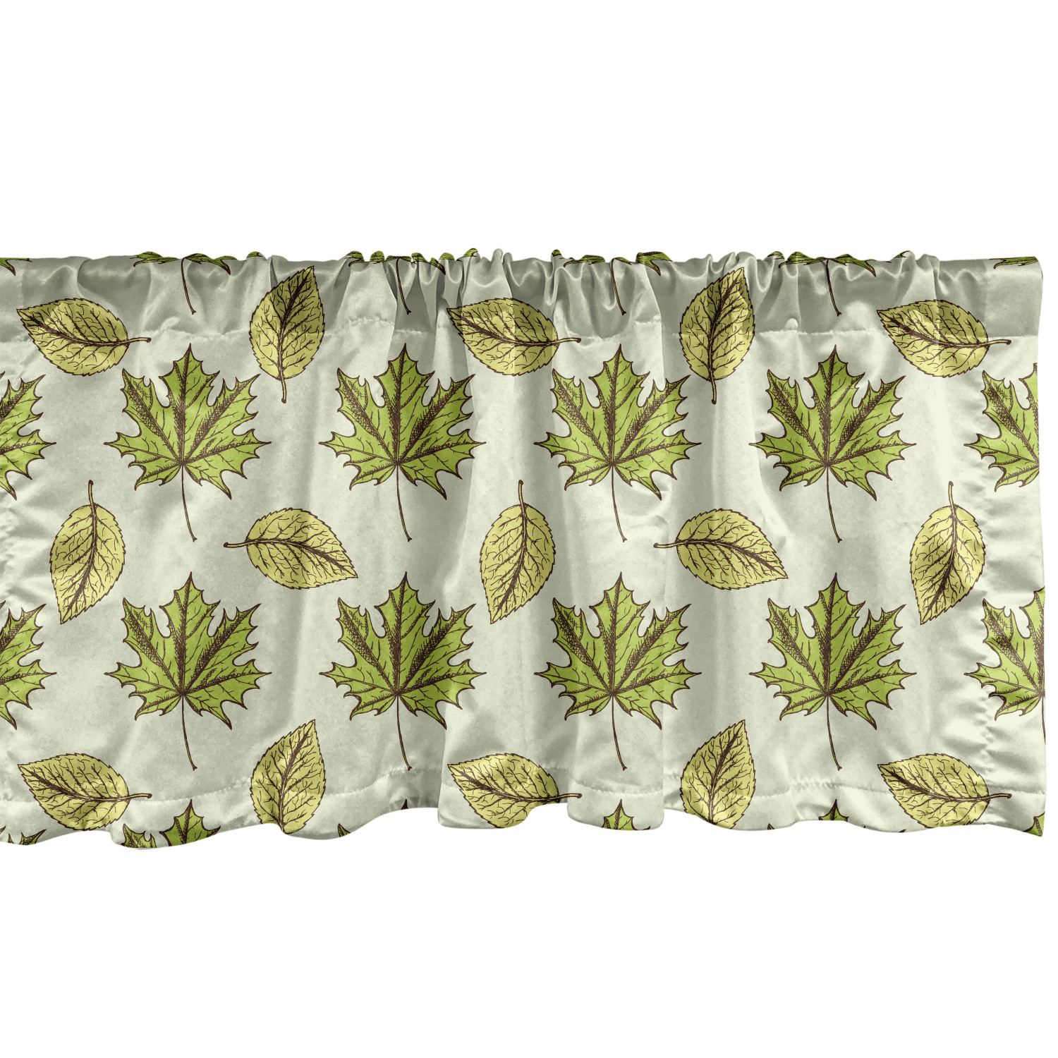 Leaves Window Valance, Digitally Generated Print of Autumn Elements, Curtain Valance for Kitchen