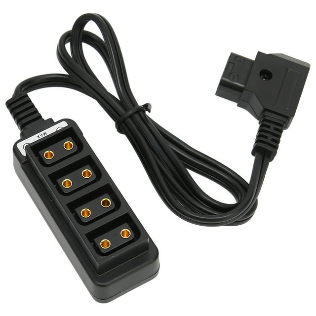 D Tap Power Adapter, Black Stable ABS D Tap Male To 4 Port D Tap Female Splitter Power Cable Strain Relief Device For Camera Batteries For Anton