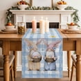 thumbnail image 2 of Table Runner - 72 Inch Long, Easter Gnomes Kitchen Dining Table Runner Dresser Scarves, Watercolor Eggs Basket Daisy Spring Blue Plaid Farmhouse Decor for Coffee Tables Wedding Party Banquet, 2 of 8