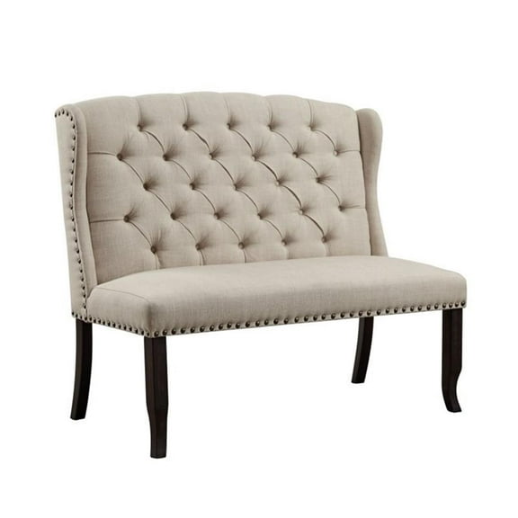 Bowery Hill Fabric Settee in Beige