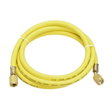 Uxcell 1.8m 1/4 SAE Thread Connector 800PSI Refrigeration Charging Hose Tube Yellow