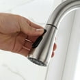 thumbnail image 3 of Grifos de cocina con estilo, grifo de níquel cepillado con rociador extraíble, diseño de arco alto para una funcionalidad mejorada, 3 of 4