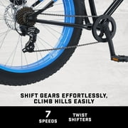 26 Mongoose Dolomite Mens Fat Tire Bike, 7 Speeds, Adults Age 13+, Black