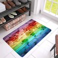 thumbnail image 3 of MKHERT Rainbow World Map with Horizontal Colours on Wood Doormat Rug Home Decor Floor Mat Bath Mat 30x18 inch, 3 of 3