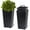 black, variant on ChaoLink 22.5 Inch Tall Rectangular Planters Set of 2, Large Modern Plant Pots with Drainage Holes and Water Level Monitor