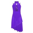 thumbnail image 4 of iixpin Girls Contemporary Dance Dress Sequins Latin Ballet Dance Gown Gymnastics Leotard Lyrical Ballerina Outfit Purple 14, 4 of 6