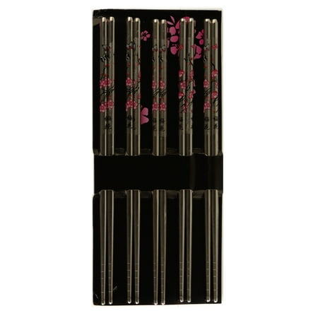 

[100 PAIRS] Premium Clear Flower Reusable Stainless Steel Chopsticks - Metal Stainless Steel Chopsticks Set - Great for Dinner Kitchen Ramen Dishwasher Safe by EcoQuality (8.8 inches)