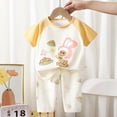 thumbnail image 2 of Splozh Summer Sets Infant Kids Toddler Girls Soft Comfy Short Sleeve Cotton 2 Piece Sleepwear Pajamas Set Light Purple,10-13 Years, 2 of 5