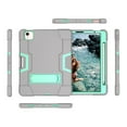 thumbnail image 2 of Allytech iPad Air 5 Case 2022, iPad Air 4 Case 2020, Heavy Duty Protection Shockproof Build In Kickstand Pencil Holder Kids Friendly Case for Apple iPad Air 5th 4th Generation, BlackGray/Aqua, 2 of 7