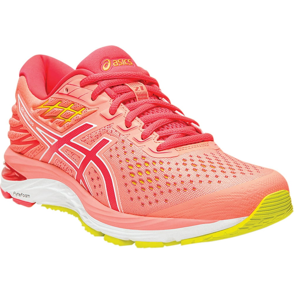 Women's ASICS GELCumulus 21 Road Running Shoe Sun Coral/Laser Pink 6.5