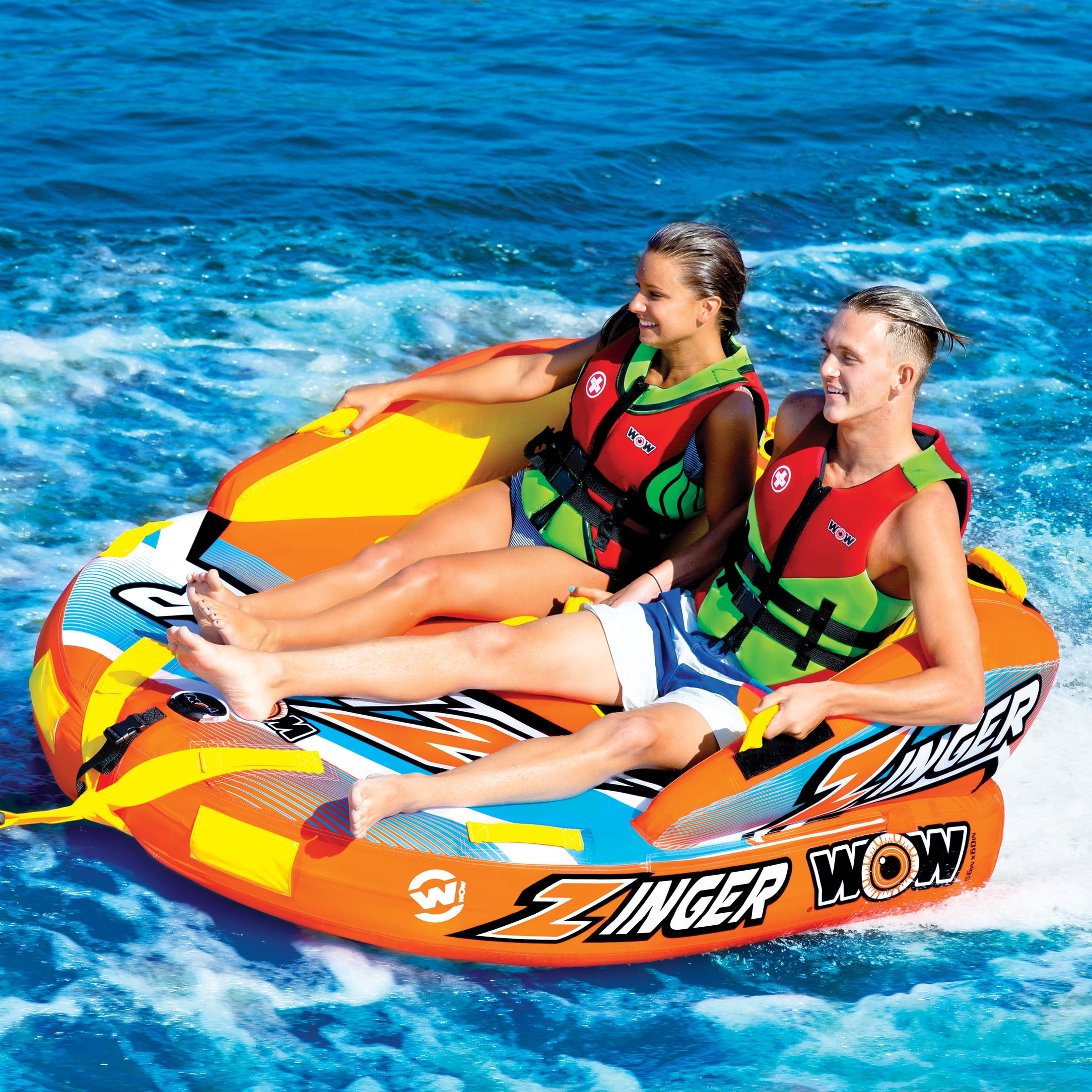 Towable Inflatable Tube 2 Person Ski Fun Float Boat Raft Tubing Water Sport 