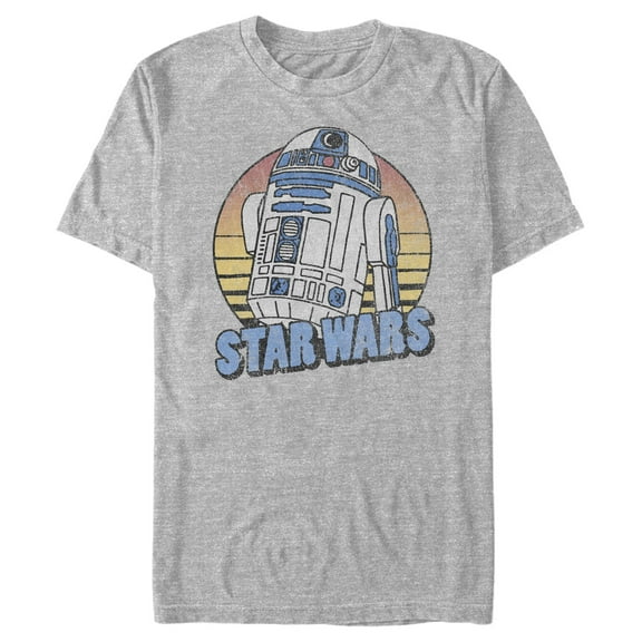 Men's Star Wars: A New Hope R2-D2 Distressed Retro Sunset  Graphic T-Shirt