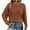 Coffee, variant on yoeyez Women Waffle Knit Sweater Crew Neck Solid Color Pullover Jumper Top Casual Long Sleeve Loose Blouse Fashion Spring Clothes