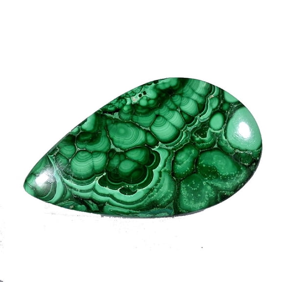 98.00 Carat Natural Green Malachite Pear Cabochon Jewelry Making Engagement Gift Gemstone