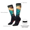 thumbnail image 4 of Goofa Colorful Flower Bird Pattern Adult Stockings, Color-Block Knee High Socks, Comfortable and Breathable, Soft and Stretchable, Sports, and Decoration, 4 of 6