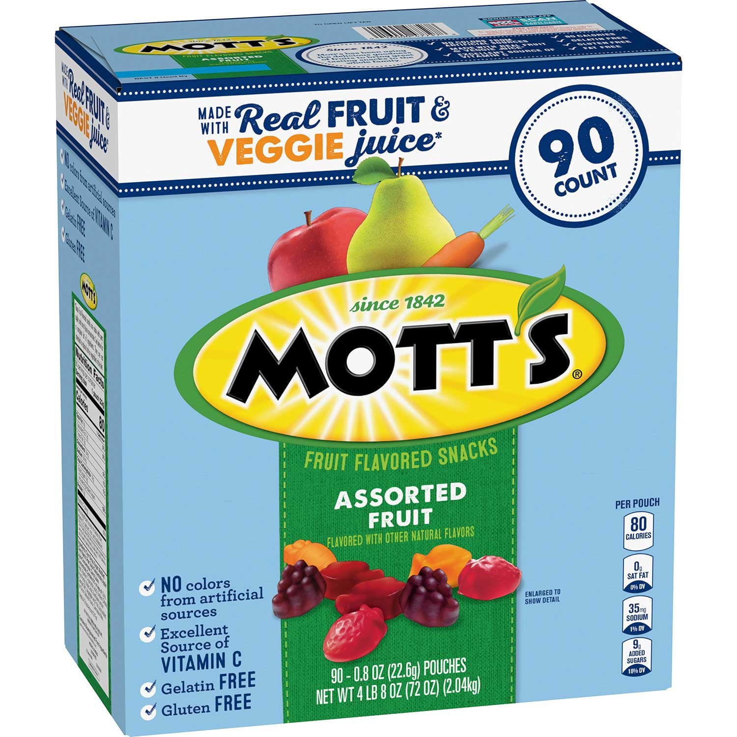 Mott's Assorted Fruit Flavored Snacks, 0.8 oz., 90 pk with bowl by OMA