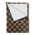 thumbnail image 2 of Damask Soft Flannel Fleece Throw Blanket, Antique Floral Motifs with Design Classic Victorian Foliage Motifs, Cozy Plush for Indoor and Outdoor Use, 60" x 80", Dark Blue Marigold, by Ambesonne, 2 of 5