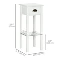 thumbnail image 3 of HOMCOM Side Table Set of 2, Narrow Tall End Table with Drawer and Shelf, 3 of 10