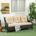 thumbnail image 4 of Barara King Patio Outdoor Sofa,3-Seater Outdoor Sofa w/ 4" Thick Cushions, Outdoor Couch, Beige, 4 of 11