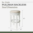 thumbnail image 4 of Maven Lane Pullman Backless Bar Stool in Alabaster White Finish w/ Cream Fabric Upholstery, 4 of 5