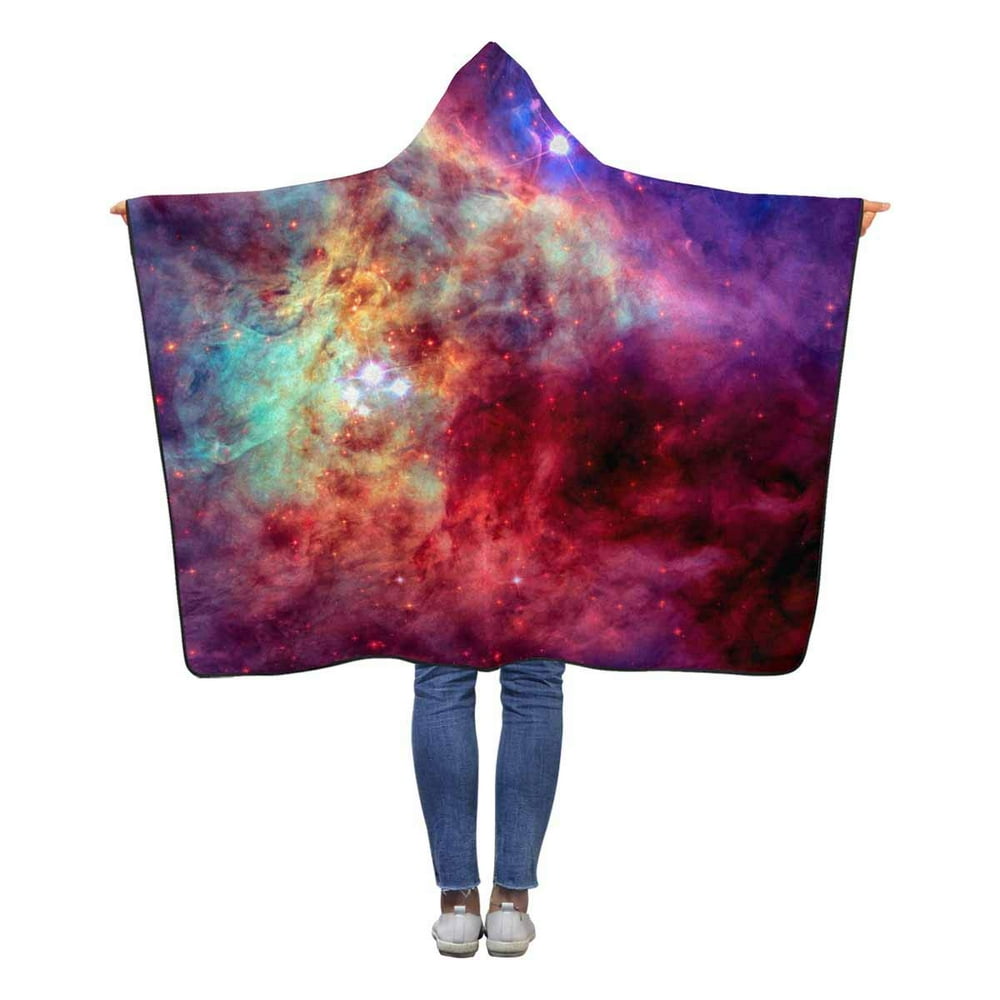 ASHLEIGH Galaxy Outer Space Hooded Blanket 50x60 inches Kids Girls Boys