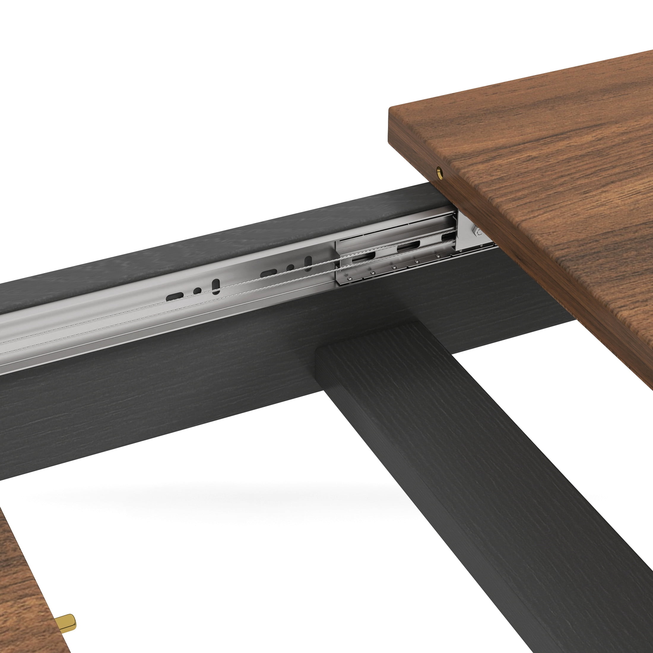 Noble House Lauren 106.5" Extendable Dining Table, Woodgrain Top, Modern Rectangular Wooden Kitchen Table, Walnut Black