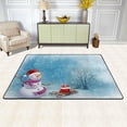 thumbnail image 2 of SKYSONIC Winter Cute Snowman Non-Slip Area Rug, Floor Carpet Comfort Floor Mats Decor for Indoor Front Porch,Living Room, Bedroom,Kitchen,72"x48", 2 of 7