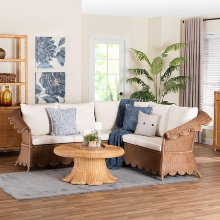 bali & pari Detta Boho Sectional Set, 3-Piece, Peanut Brown
