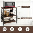 thumbnail image 6 of Costway 3-Tier Kitchen Baker's Rack Microwave Oven Storage Cart w/ Hooks Rustic, 6 of 11