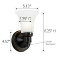 thumbnail image 3 of Design House  Village Traditional 1-Light Indoor Dimmable Wall Sconce with Frosted Flute Glass, Oil Rubbed Bronze, 3 of 26