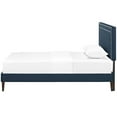 thumbnail image 4 of Modern Contemporary Urban Design Bedroom Twin Size Platform Bed Frame, Fabric, Navy Blue, 4 of 5