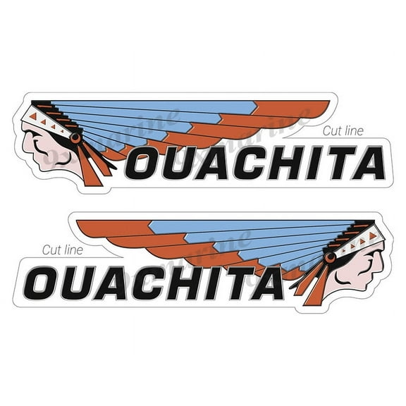 Ouachita 'Indian Head' Boat Stickers "3D Vinyl Replica" of original - 10" long