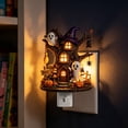 thumbnail image 4 of Halloween Decorations Halloween Tree House Night Light Plug in Spooky Cute Ghost Pumpkin Wall Decor for Home Party, 4 of 5