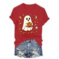 thumbnail image 7 of mgoYE Womens Halloween Shirt Funny Long Sleeve Halloween Thanksgiving Fall Pumpkin T-Shirts Graphic Tee Tops Women T-Shirt(Red,3XL), 7 of 7