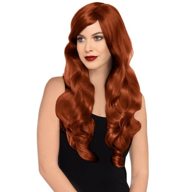 Wonderland Women's Premium Natural Long Wavy Red Female Adult Halloween
