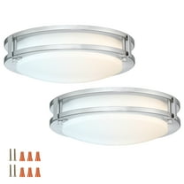 Ripon 11-inch LED Ceiling Light 2-pack, 5 Color Temperature, Dimmable, Satin Nickel – Design House, 589598