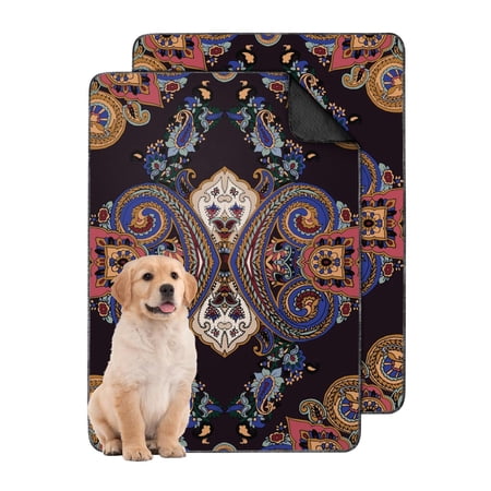 24 x35 Non-Slip Dog Pee Pads Paisley Pattern Washable Reusable Potty Pads for Crate and Home.