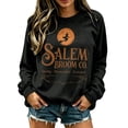 thumbnail image 4 of Halloween Sweatshirt Women's Salem Broom Company Printed Sweatshirt 2026 Loose Fit Witch Tee Halloween Sweatshirt, 4 of 5