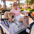 thumbnail image 3 of Golf Cart Seat Covers for 2 Seater,Purple Floral Microfiber Cart Seat Towel Blanket,Vintage Botanical Gradient Pastel Painting Absorbent NonSlip Bench Seats Protector for Golf Course 51"x31", 3 of 9