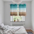 thumbnail image 5 of Teal Brown Kitchen Curtains Small Short 39 Inch Length, Rustic Vintage Abstract Ombre Wooden Plank Grommet Top Bedroom Living Room Curtains, Light Filtering Cafe Curtain Drapes 2 Panels Set 55''x39'', 5 of 9