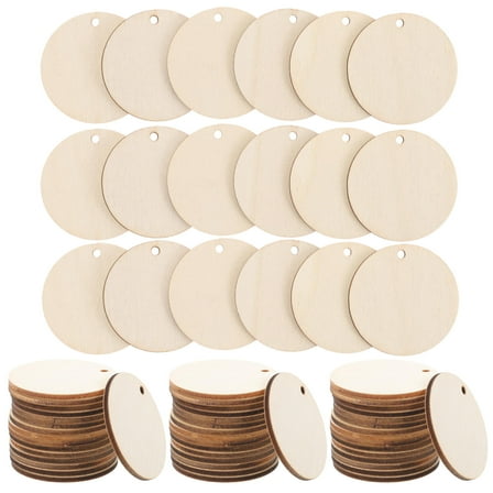 LABRIMP Diy Wood Piece 50Pcs Round Wood Tags For Embellishments Artists