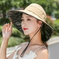 thumbnail image 2 of SikaFu Spring Summer Hat Women High Quality Anti-UV Bow Sun Visor Hat Lady Wide Brim Beach Cap Female Packable Sun Hat Visor Cap, 2 of 6
