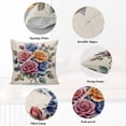 thumbnail image 6 of Throw Pillow Covers 12x20 Inch Inch Set of 2 Pink Blue Rose Decorative Pillow Covers Orange Rose Linen Background Cushion Cover Pillowcase for Sofa Couch Bed Home Decor, 6 of 9