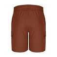 thumbnail image 4 of RYDCOT Men's Cargo Shorts Drawstring Casual Loose Fit Multi-Pockets Elastic Waist Straight Leg Shorts Brown, 4 of 6